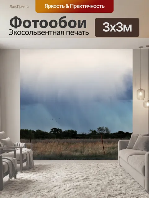 Фотообои Грозовые тучи над полем страны