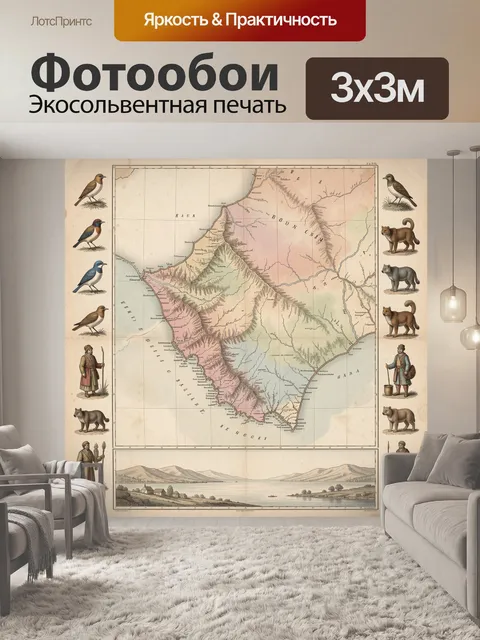 Фотообои Старинная карта Кавказского побережья