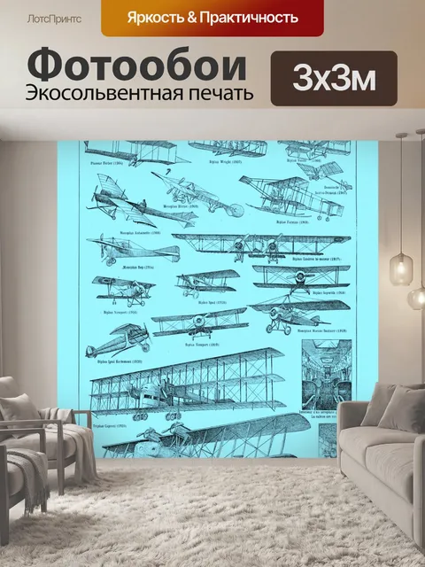 Фотообои Самолеты старые старинные иллюстрации