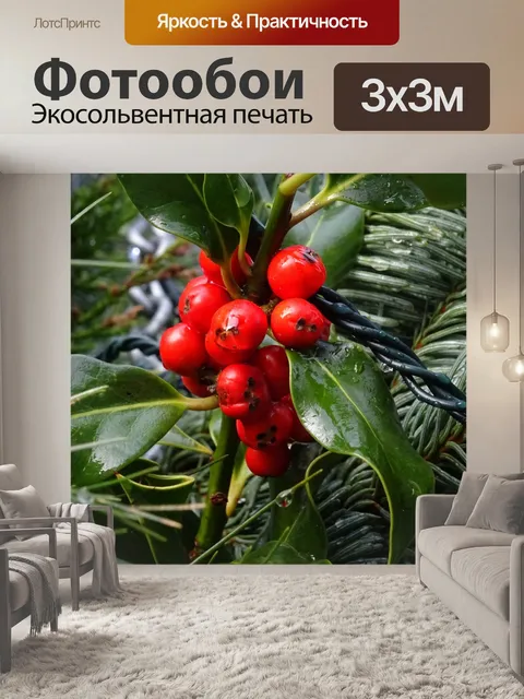 Фотообои Рождественские Холли