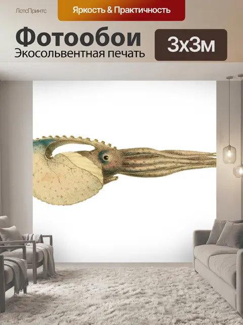 Фотообои Осьминог винтажный принт