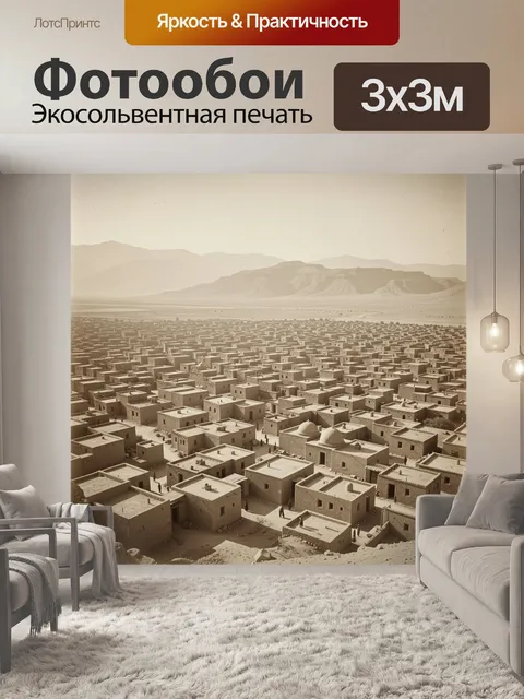 Фотообои Старинный поселок у гор