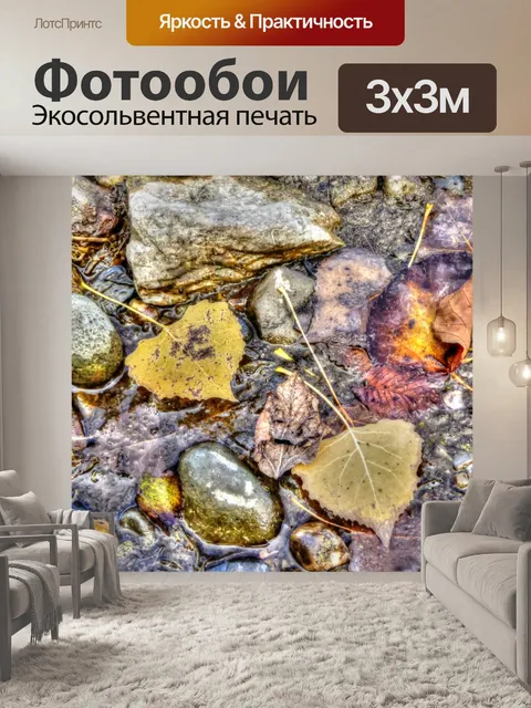 Фотообои Осенние листья в воде