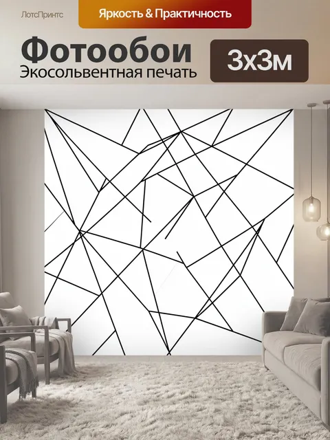 Фотообои Черные линии и геометрические фигуры