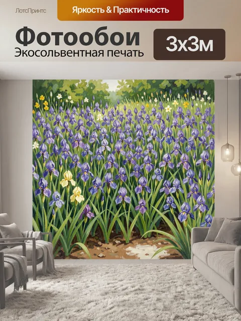 Фотообои Цветущее поле ирисов