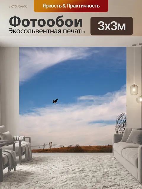 Фотообои летящая птица в голубом небе