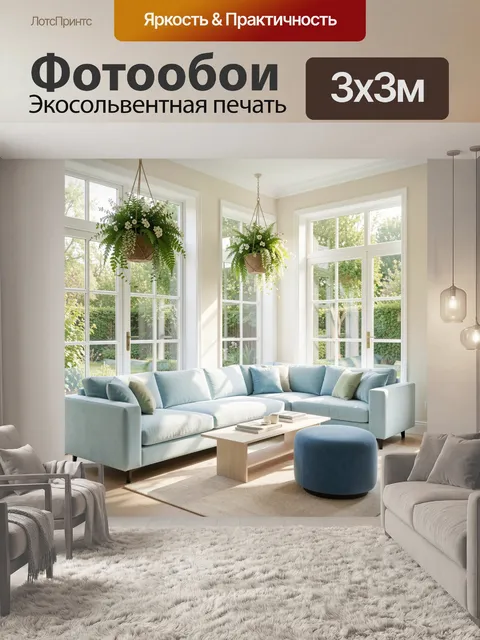 Фотообои Светлая гостиная с растениями