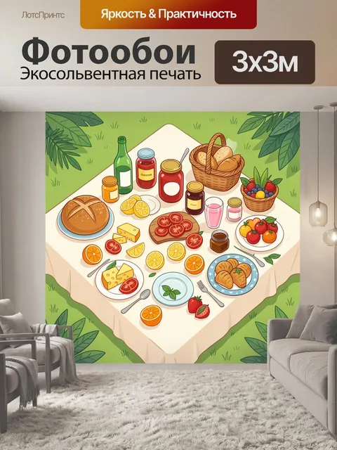 Фотообои Летний пикник на траве