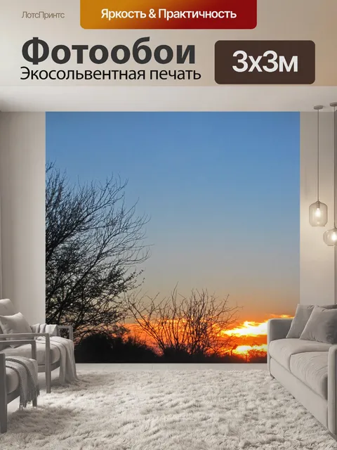 Фотообои закат в Африке