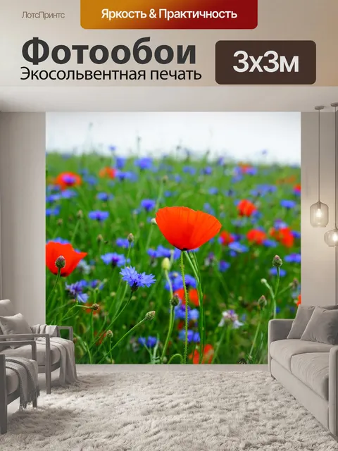 Фотообои Маковое поле