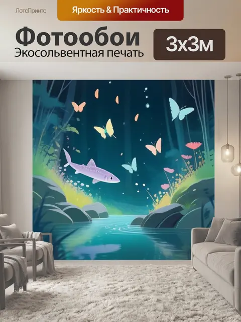 Фотообои осётр бежит