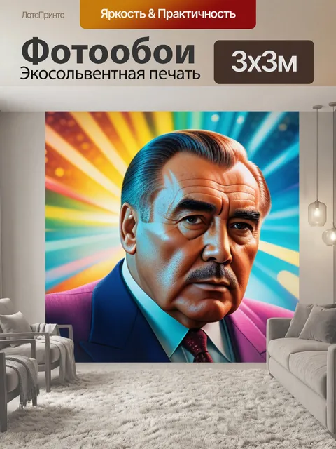 Фотообои с брежневым разноцветный