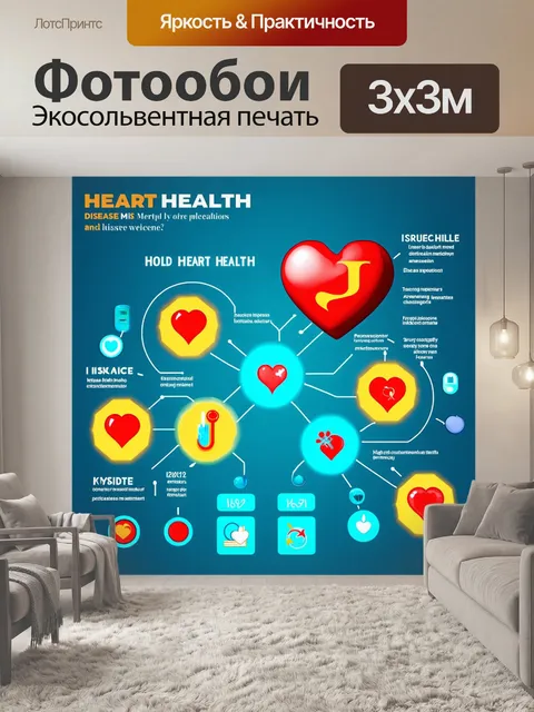 Фотообои комплексные медицинские диаграммы о здоровье сердца