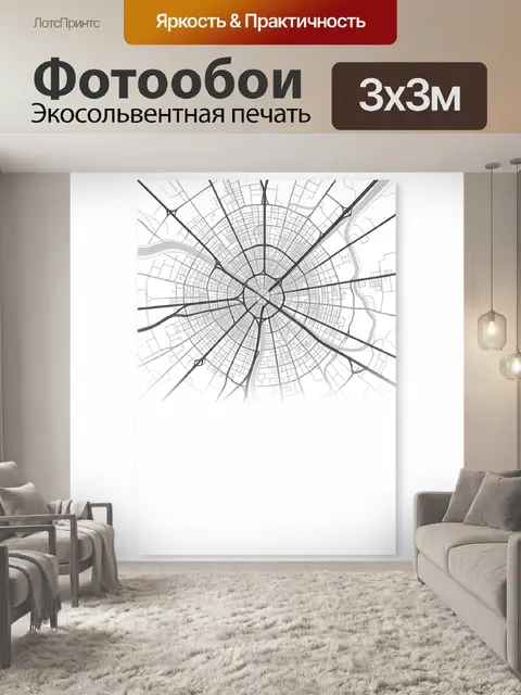 Фотообои Радиальная схема городских улиц
