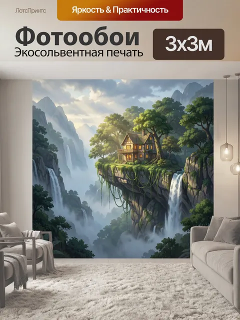 Фотообои Уютный домик над пропастью
