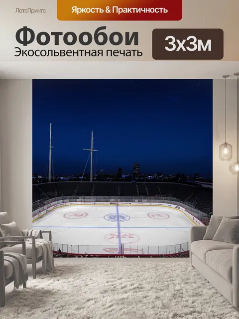Фотообои обзор на хоккейный матч под ночным небом торонто