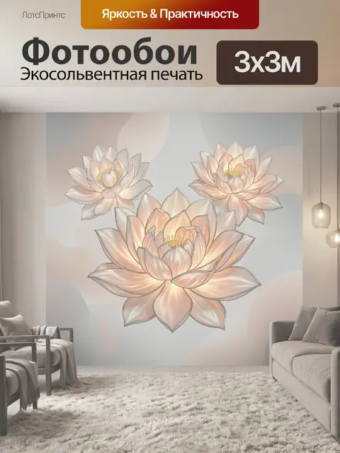 Фотообои Нежные лотосы в пастельных тонах