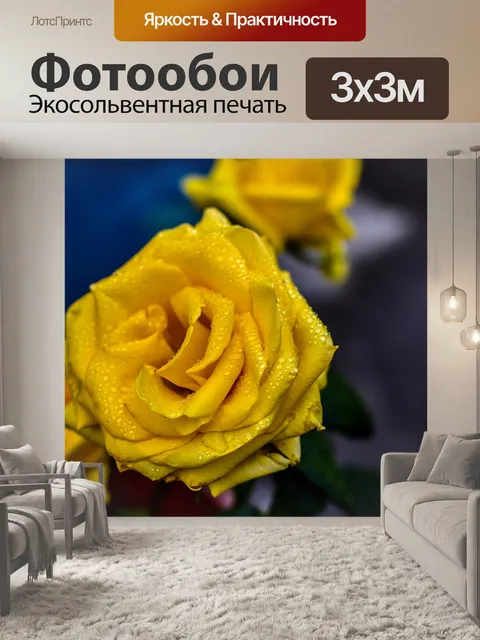 Фотообои Желтая роза