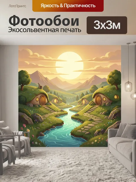 Фотообои Сказочная долина с домиками