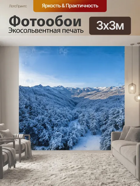 Фотообои **норвежские горы в зимней перспективе**