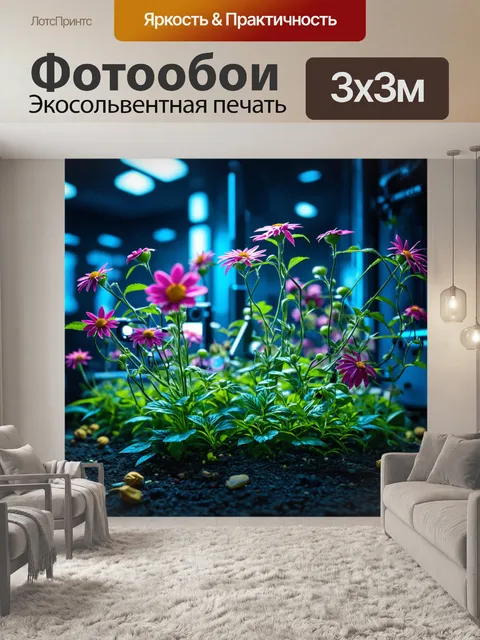 Фотообои цветы в стиле киберпанк
