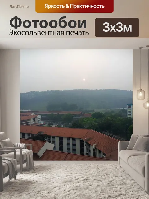 Фотообои Сингапур туманном небе