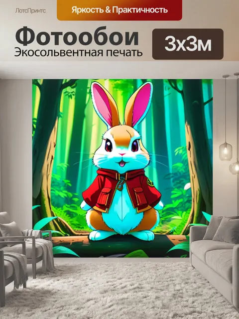 Фотообои кролик в лесу