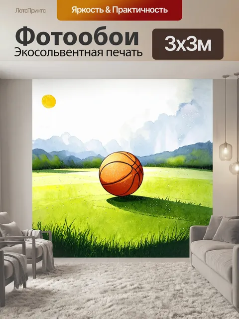 Фотообои одиночный баскетбольный мяч