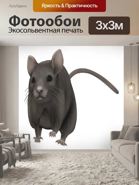 Фотообои серая мышь