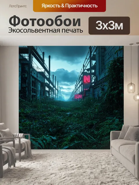 Фотообои пейзаж в стиле киберпанк