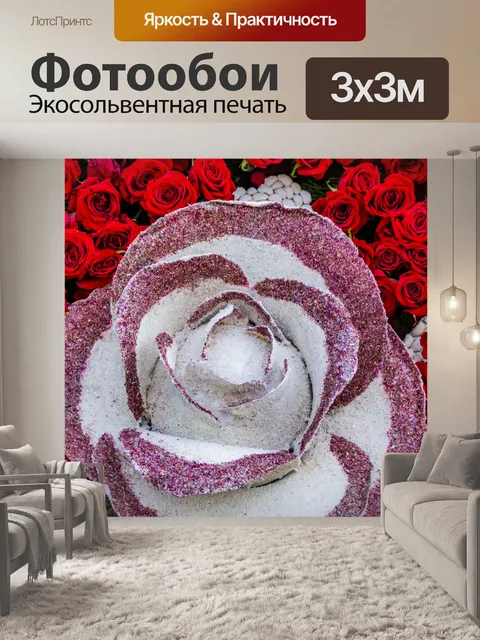 Фотообои Роза из измельченных цветочных педалей