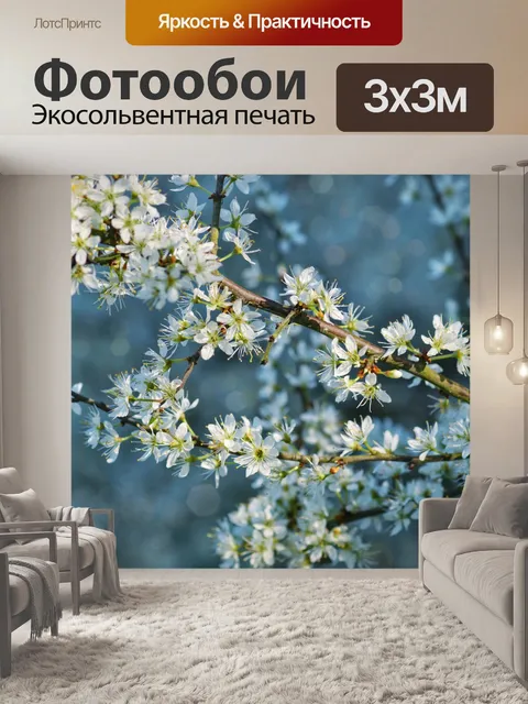 Фотообои Цветок куста боярышника