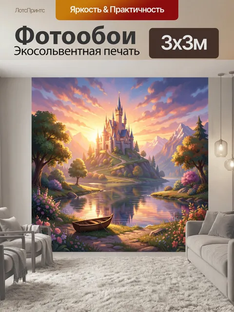 Фотообои Замок у горного озера