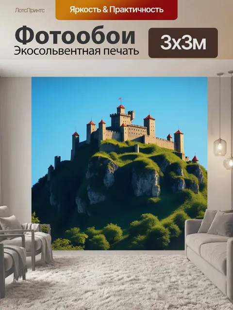 Фотообои старинный замок на вершине холма