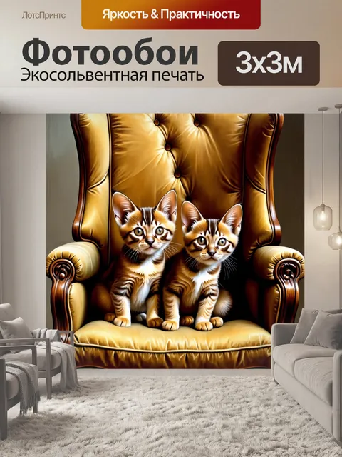 Фотообои мягкие абиссинские котята