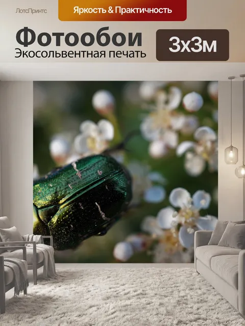 Фотообои Зеленый жук