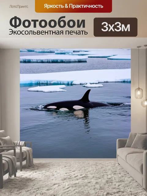 Фотообои зимний пейзаж с косаткой