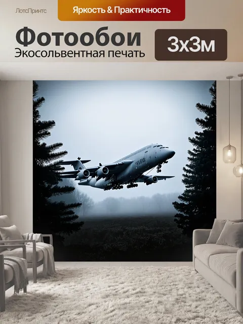 Фотообои ил-76, затерянный в тумане, окруженный мрачными соснами, полными загадок