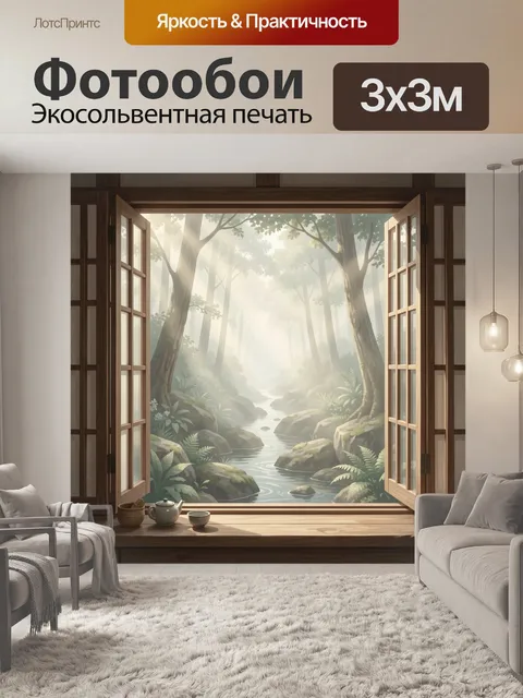 Фотообои Лесной ручей в утреннем свете