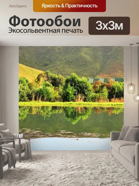 Фотообои Отражение в пруду, дракон пиков