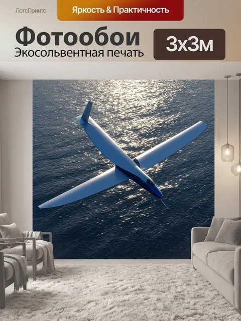 Фотообои показать тепловой самолет с изогнутыми крыльями