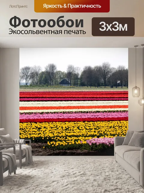 Фотообои Поля тюльпанов