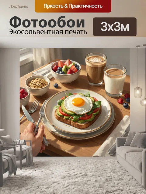 Фотообои Завтрак у окна с кофе