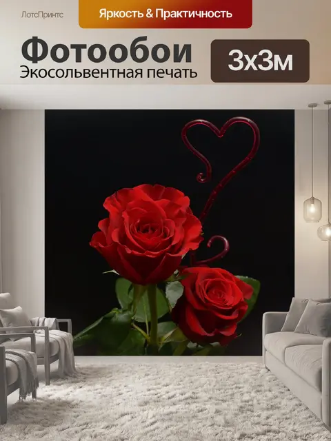 Фотообои Красная роза, Любовь Страсть