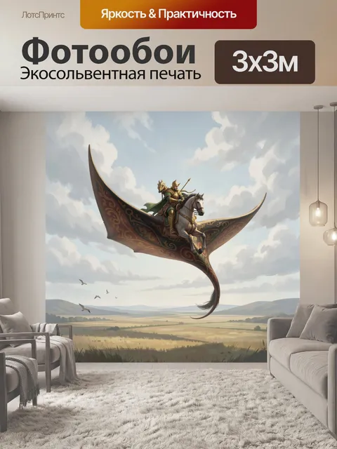 Фотообои Воин на летающем ковре