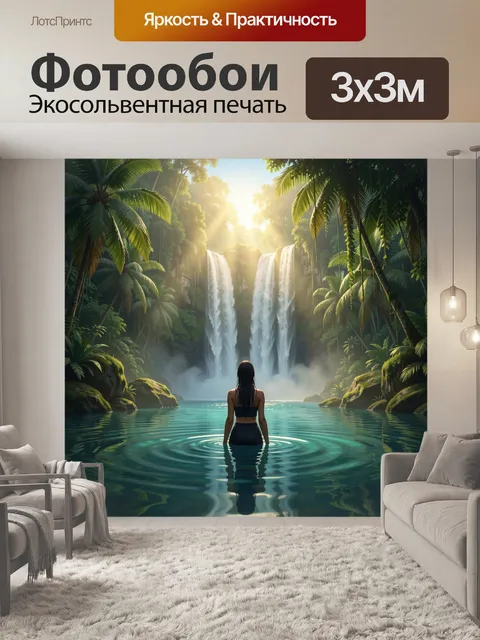 Фотообои Тропическая лагуна с водопадами