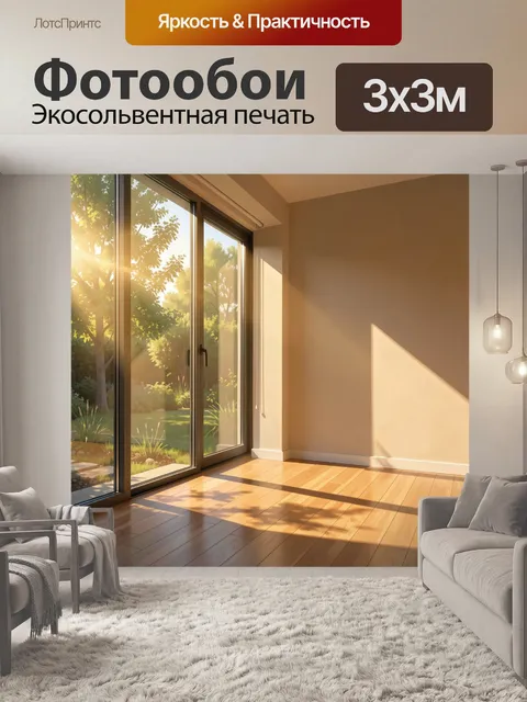 Фотообои Солнечная комната у панорамного окна