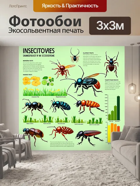 Фотообои животные в стиле инфографический рисунок