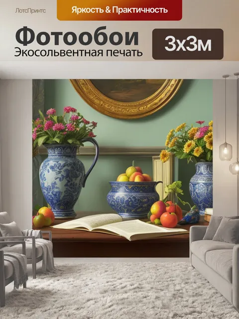Фотообои натюрморт с драпировками для живописи