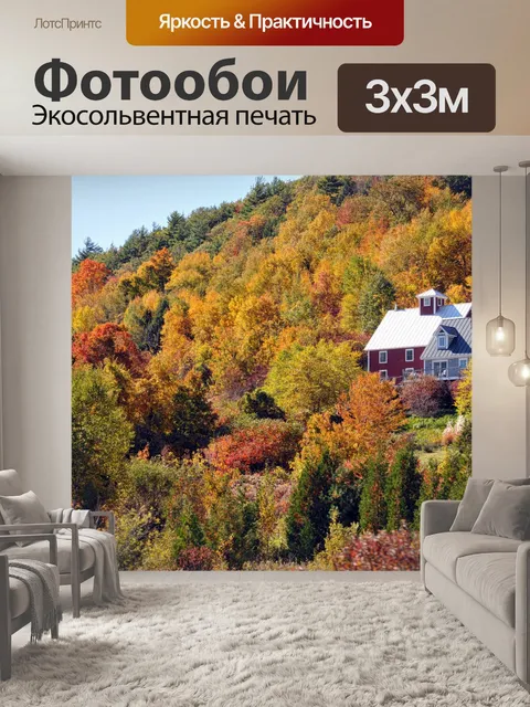 Фотообои Главная Расположенный в осенней листве